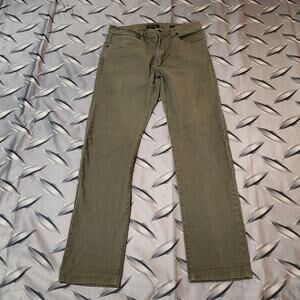 Proof Huckberry Jeans Mens 30x32 Green Canvas Denim Stretch 5-Pocket Straight